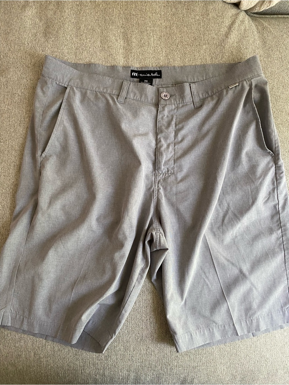 Travis Mathew Men's Light Gray Flat Front Shorts